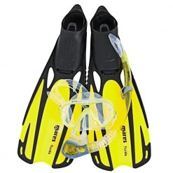 Mares Cobia And Fluida Adult Dive Mask Snorkel And Fins Set Yellow -Cheap Mares Shop 124045 2 4 1