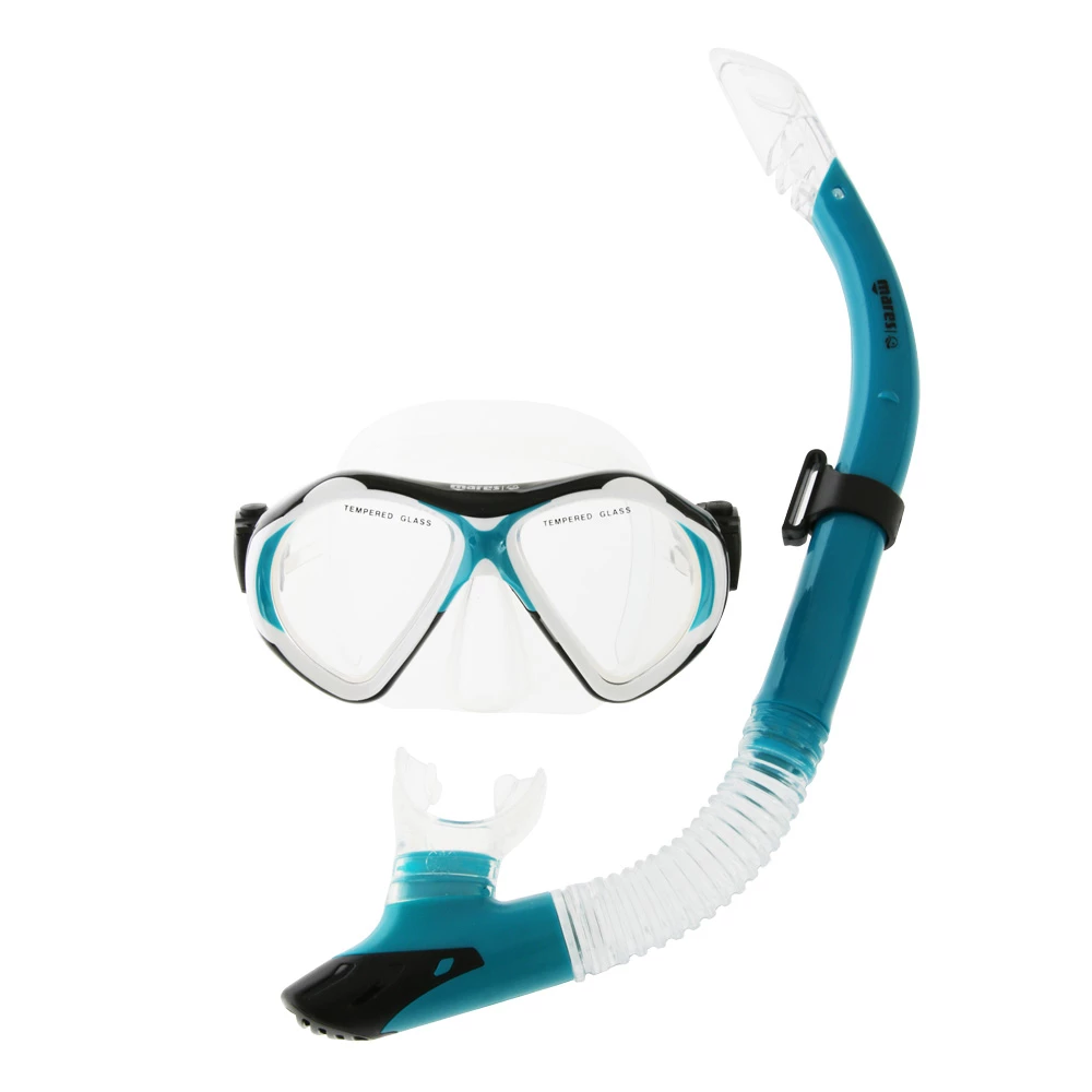 Mares Pearl Adult Dive Mask And Snorkel Set Aqua/Clear 4 Mares Pearl Adult Dive Mask And Snorkel Set Aqua/Clear - Image 2