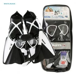 Mares Bonito X-One Adult Dive Mask Snorkel And Fins Set White/Black