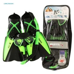 Mares Bonito X-One Adult Dive Mask Snorkel And Fins Set Lime/Black